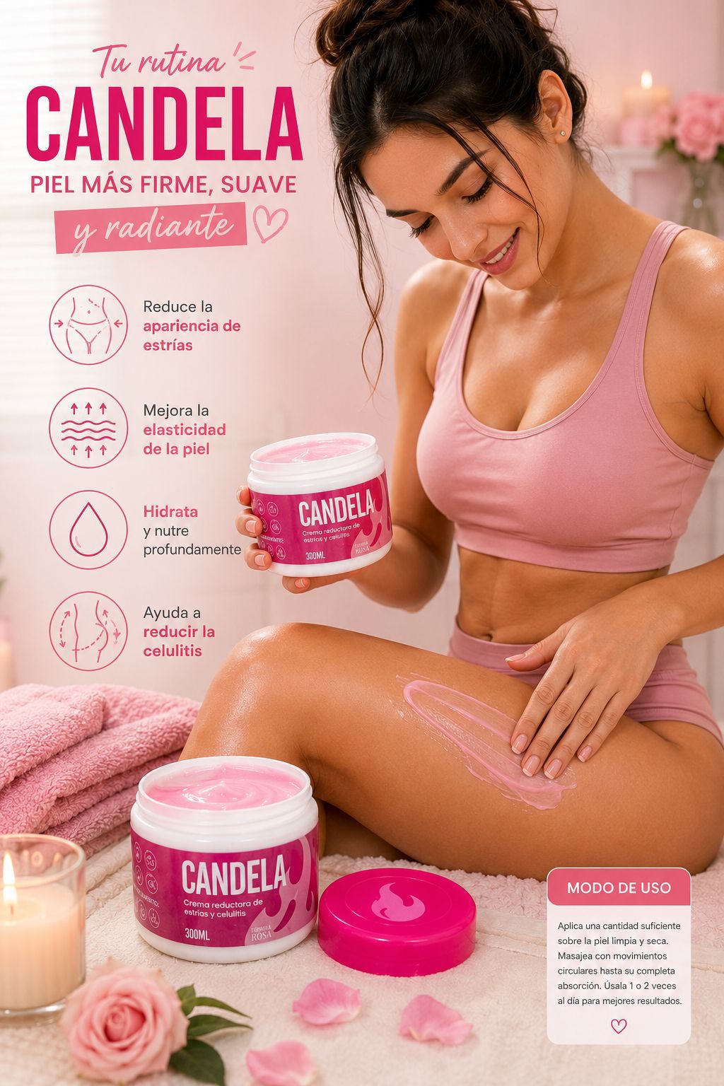 Crema Reductora Candela (Fórmula Rosa)